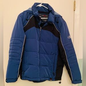 ZeroXposur Mens Ski Snowboarding Blue Black White Trim Winter Jacket Coat Sz M